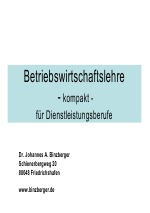 BWL kompakt fr Dienstleister