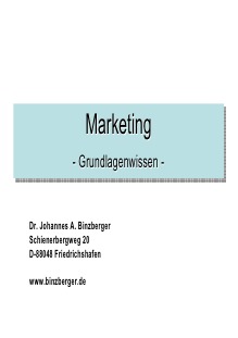 Marketing Grundlagen